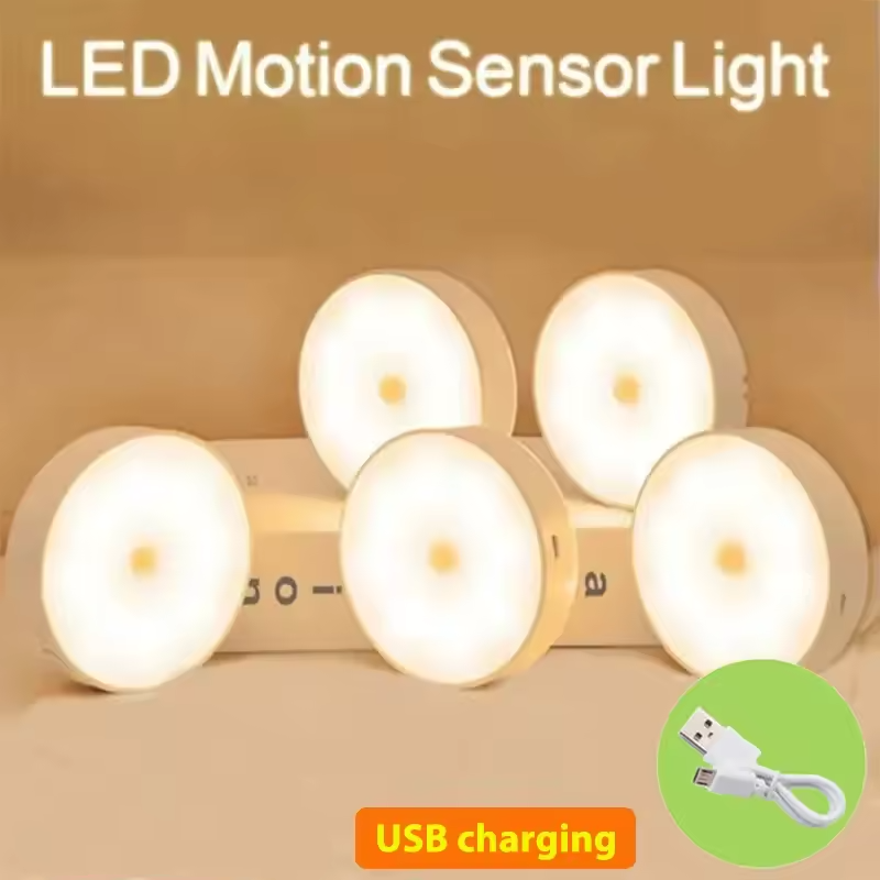 Motion Sensor LED Night Light – USB Rechargeable, Wireless Closet & Cabinet Lamp