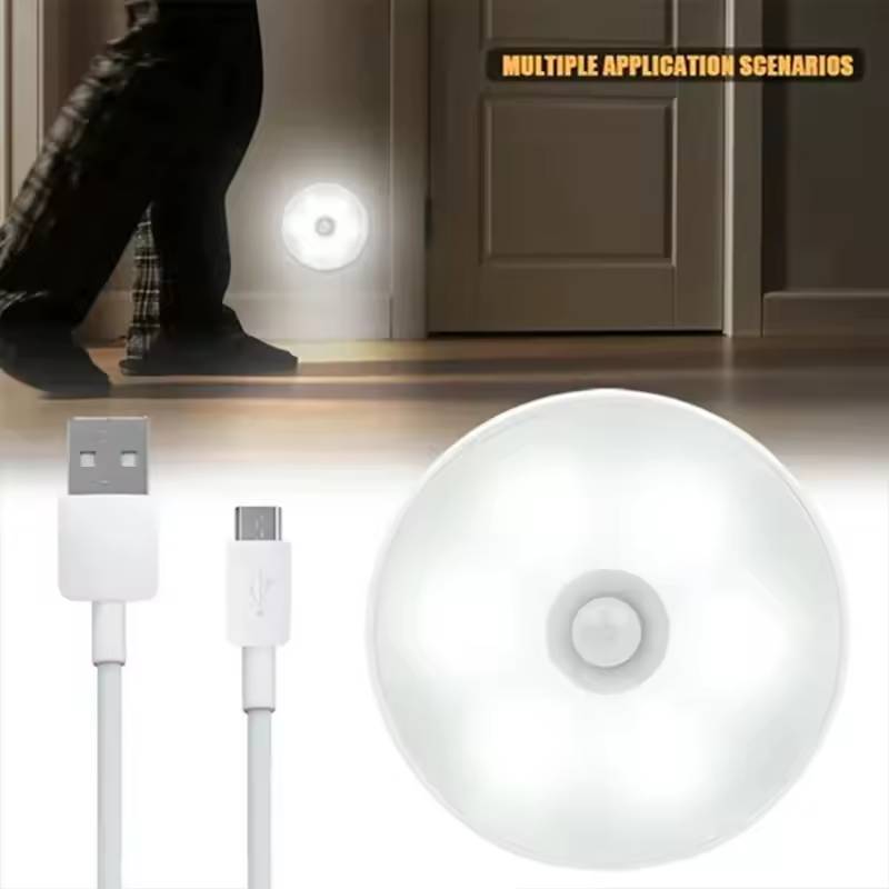 Motion Sensor LED Night Light – USB Rechargeable, Wireless Closet & Cabinet Lamp